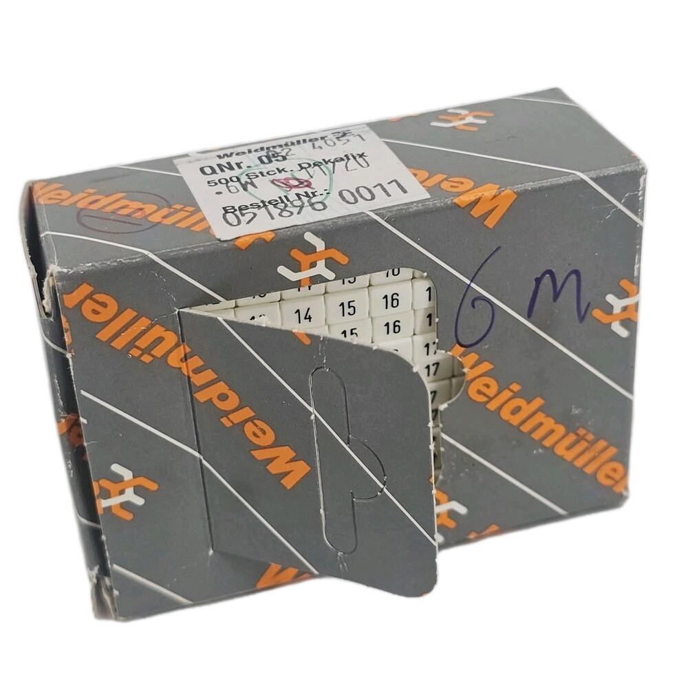 Weidmuller Marker QNr. 05 6 mm - 10 sheets x 11-20 tabs (500 Tabs) NEW